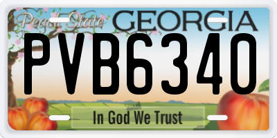 GA license plate PVB6340