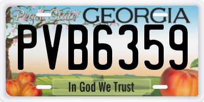 GA license plate PVB6359