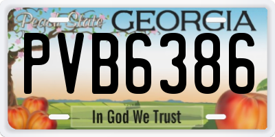 GA license plate PVB6386