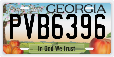 GA license plate PVB6396