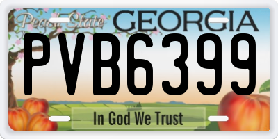 GA license plate PVB6399