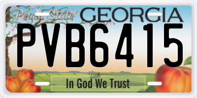 GA license plate PVB6415
