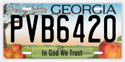 GA license plate PVB6420