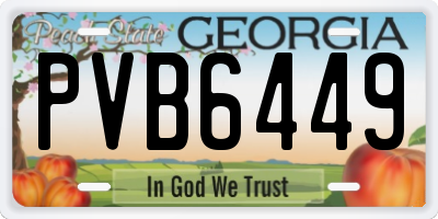 GA license plate PVB6449