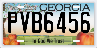 GA license plate PVB6456