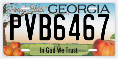 GA license plate PVB6467