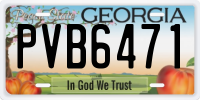 GA license plate PVB6471