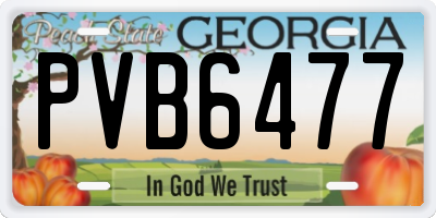 GA license plate PVB6477