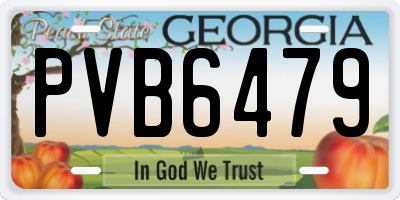 GA license plate PVB6479