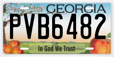 GA license plate PVB6482