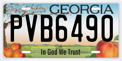 GA license plate PVB6490