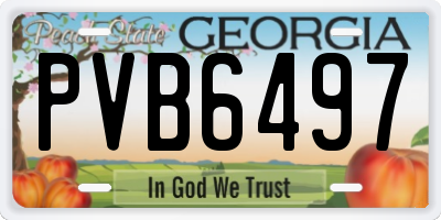 GA license plate PVB6497