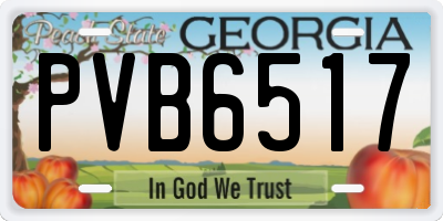 GA license plate PVB6517