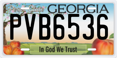 GA license plate PVB6536