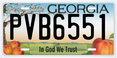 GA license plate PVB6551
