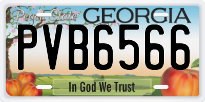 GA license plate PVB6566