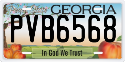 GA license plate PVB6568