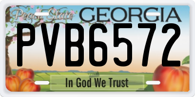 GA license plate PVB6572