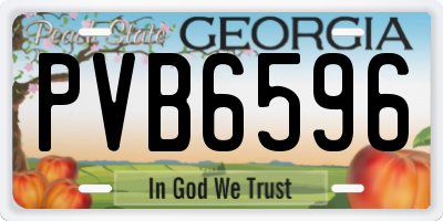 GA license plate PVB6596