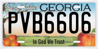 GA license plate PVB6606