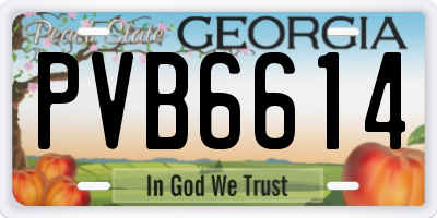 GA license plate PVB6614