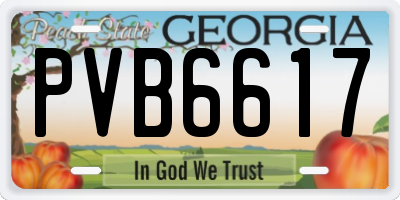 GA license plate PVB6617