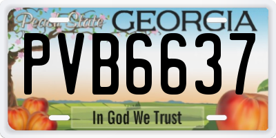 GA license plate PVB6637