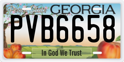 GA license plate PVB6658