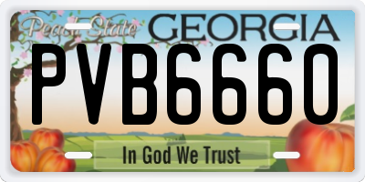 GA license plate PVB6660