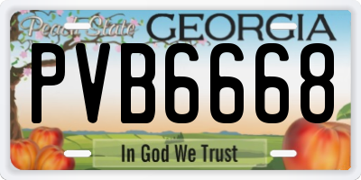 GA license plate PVB6668