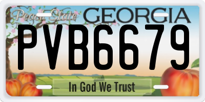 GA license plate PVB6679