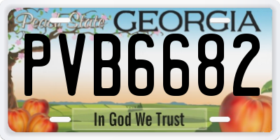 GA license plate PVB6682