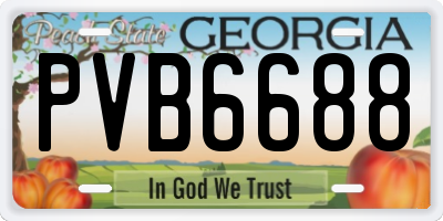 GA license plate PVB6688