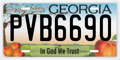 GA license plate PVB6690