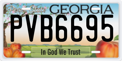GA license plate PVB6695