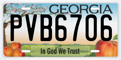 GA license plate PVB6706
