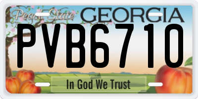 GA license plate PVB6710