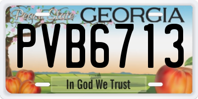 GA license plate PVB6713