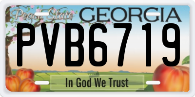 GA license plate PVB6719