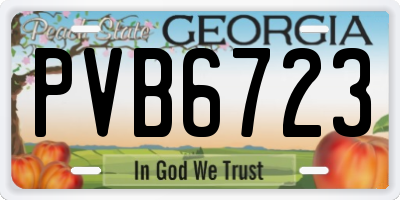 GA license plate PVB6723