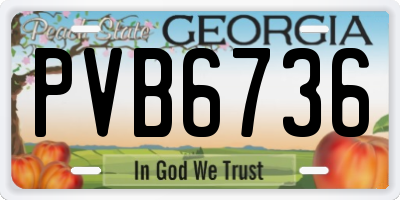GA license plate PVB6736