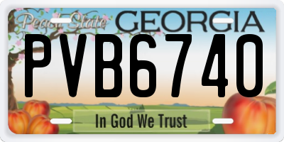 GA license plate PVB6740