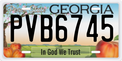 GA license plate PVB6745