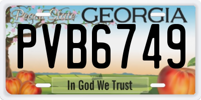 GA license plate PVB6749