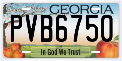 GA license plate PVB6750
