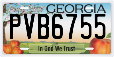 GA license plate PVB6755