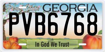 GA license plate PVB6768