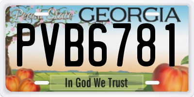GA license plate PVB6781