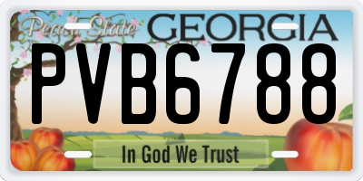 GA license plate PVB6788