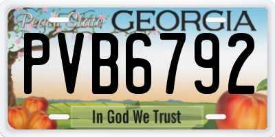 GA license plate PVB6792